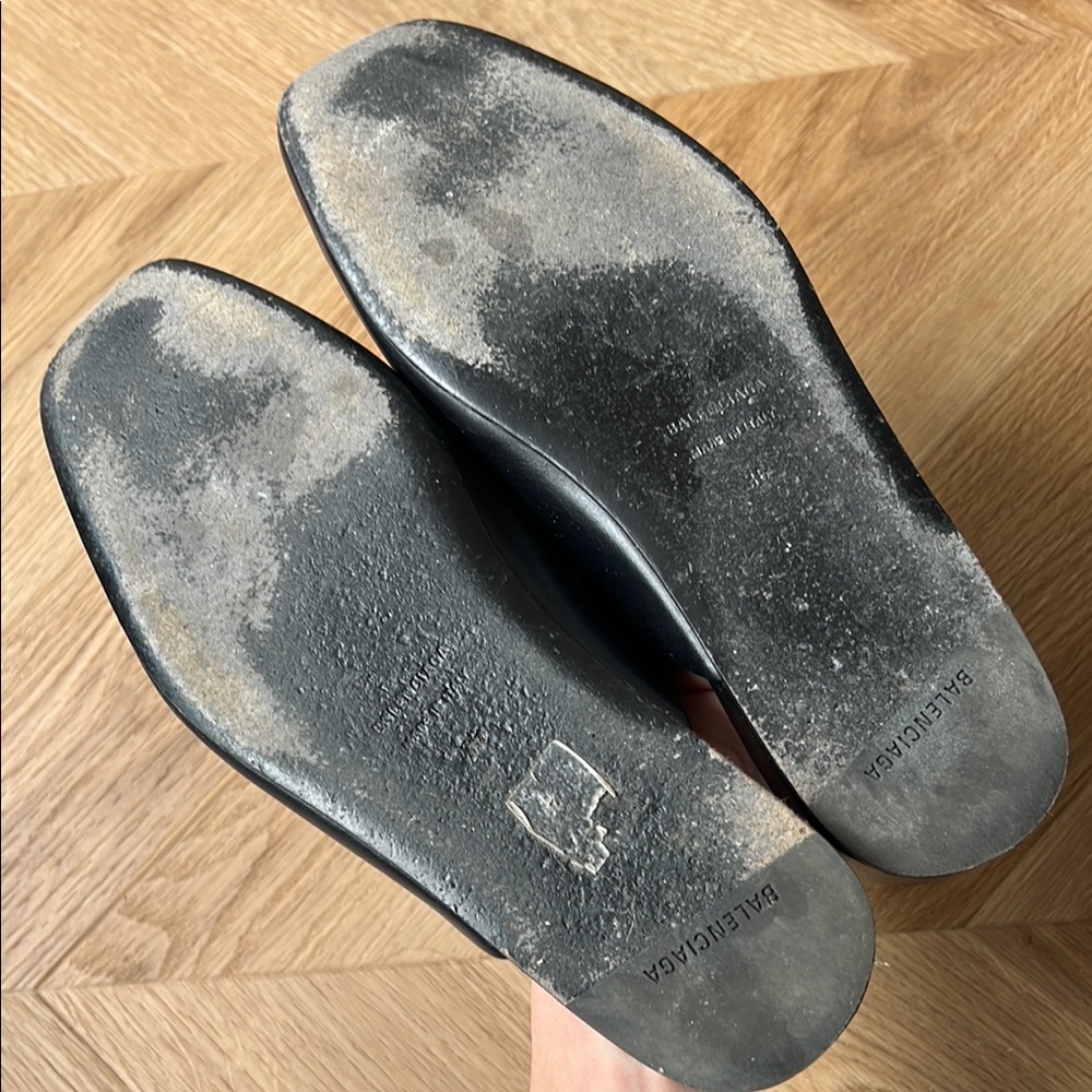 Balenciaga BB Cosy Black Leather Mules 36 - Picture 14 of 16